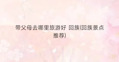 带父母去哪里旅游好 回族(回族景点推荐)